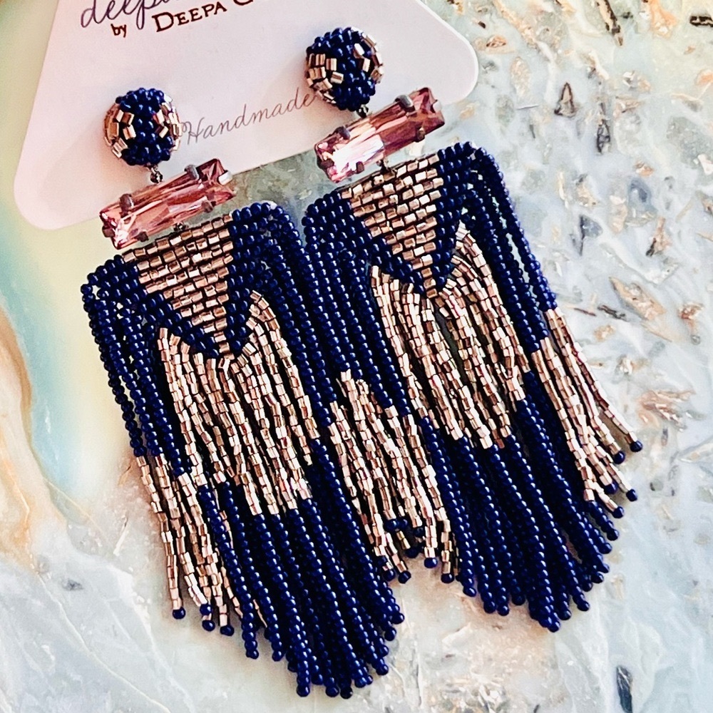 🌺🎉HP🎉🌺 NWT Deepa Gurnani Beaded Fringe Chandeliers - Picture 10 of 14